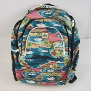 DaKine Hawaii Palm Trees Blue Multi Color Backpack - GUC